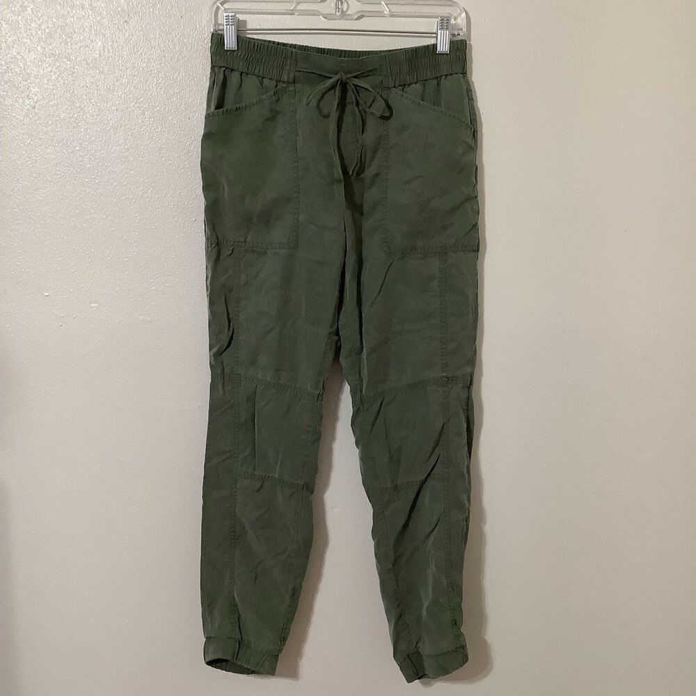 Banana Republic Grunge Gorpcore Green Drawstring Lightweight Jogger Pants Size 4
